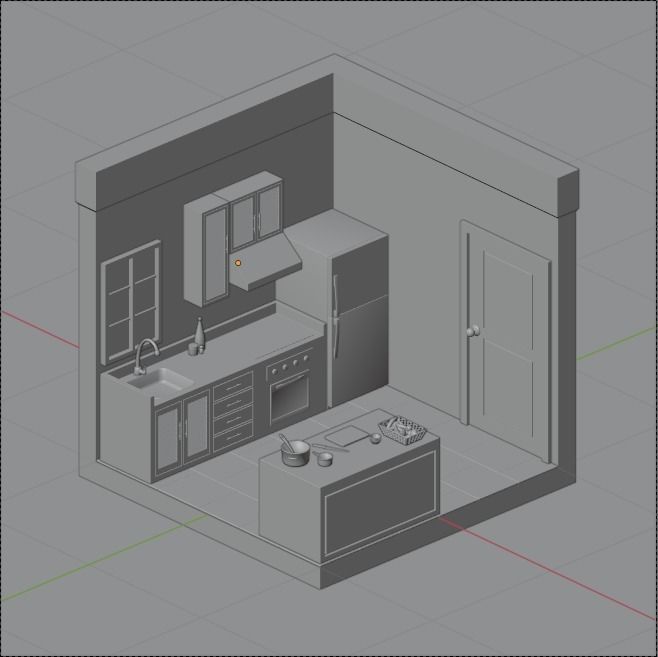 Isometric Kitchen 3D model_1