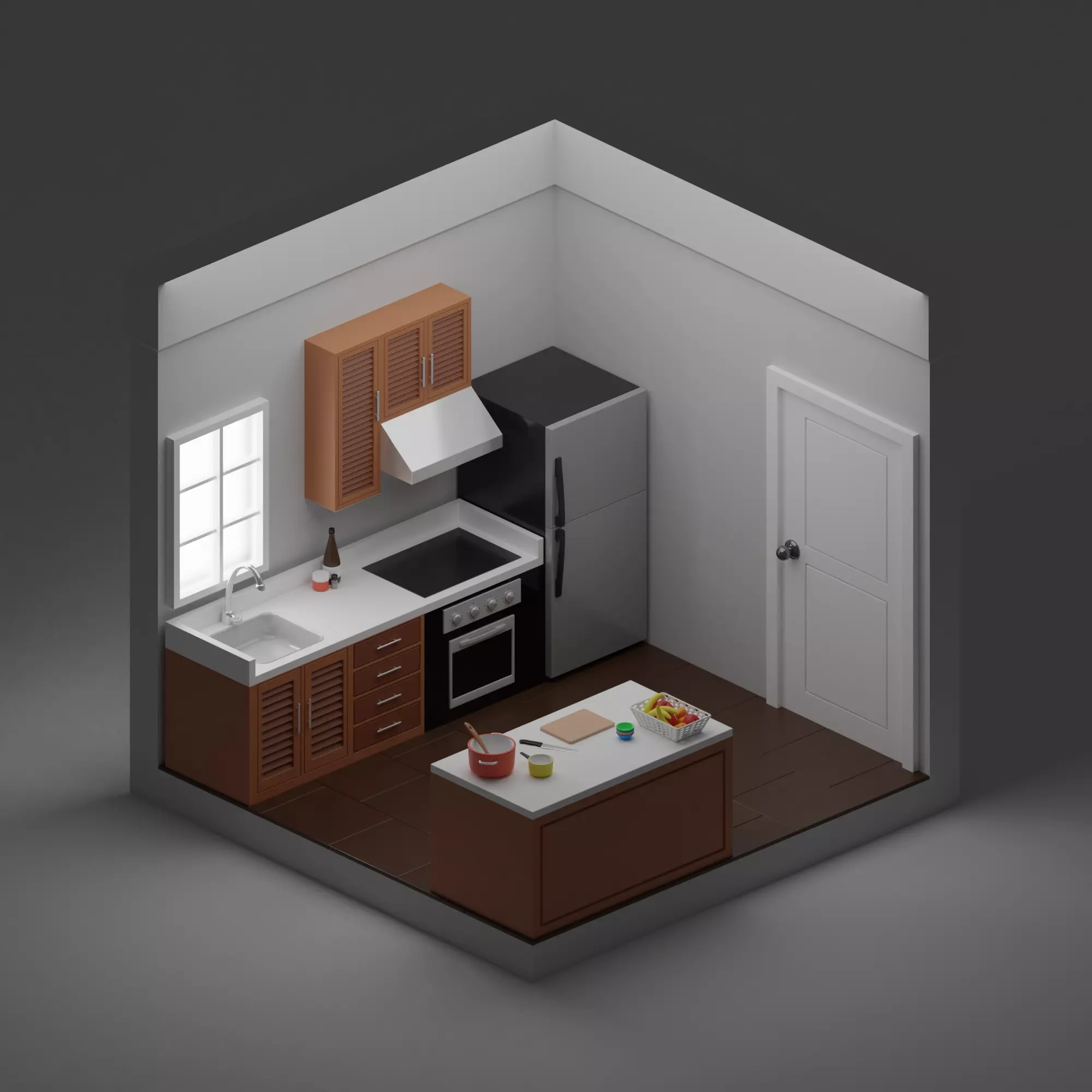 Isometric Kitchen 3D model_0