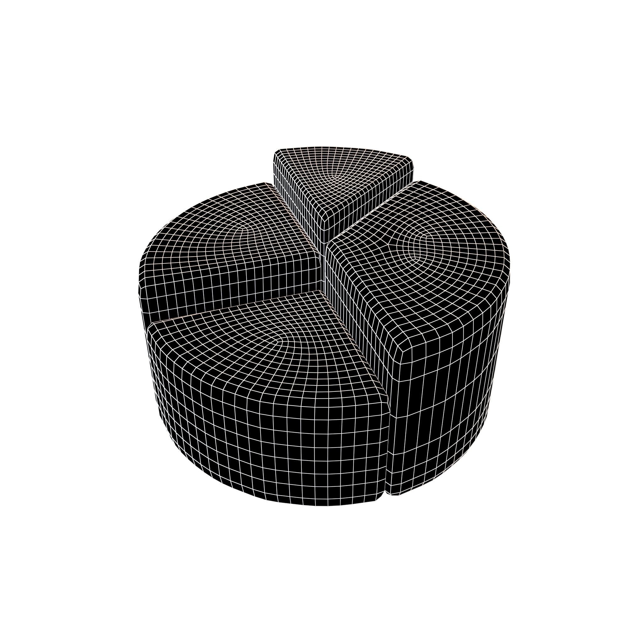 Pie Graph v4 001 Low-poly 3D model_7