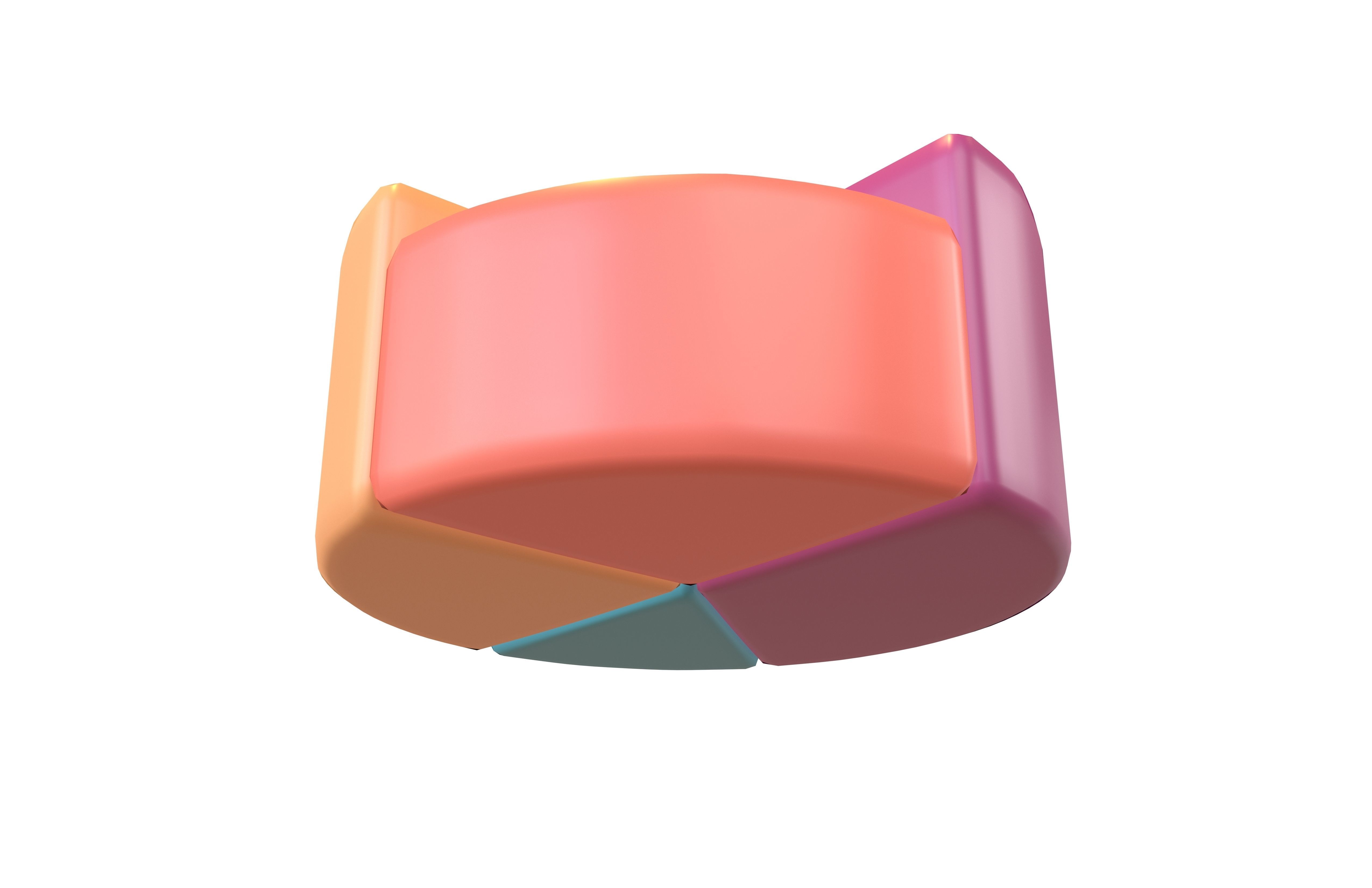 Pie Graph v4 001 Low-poly 3D model_3