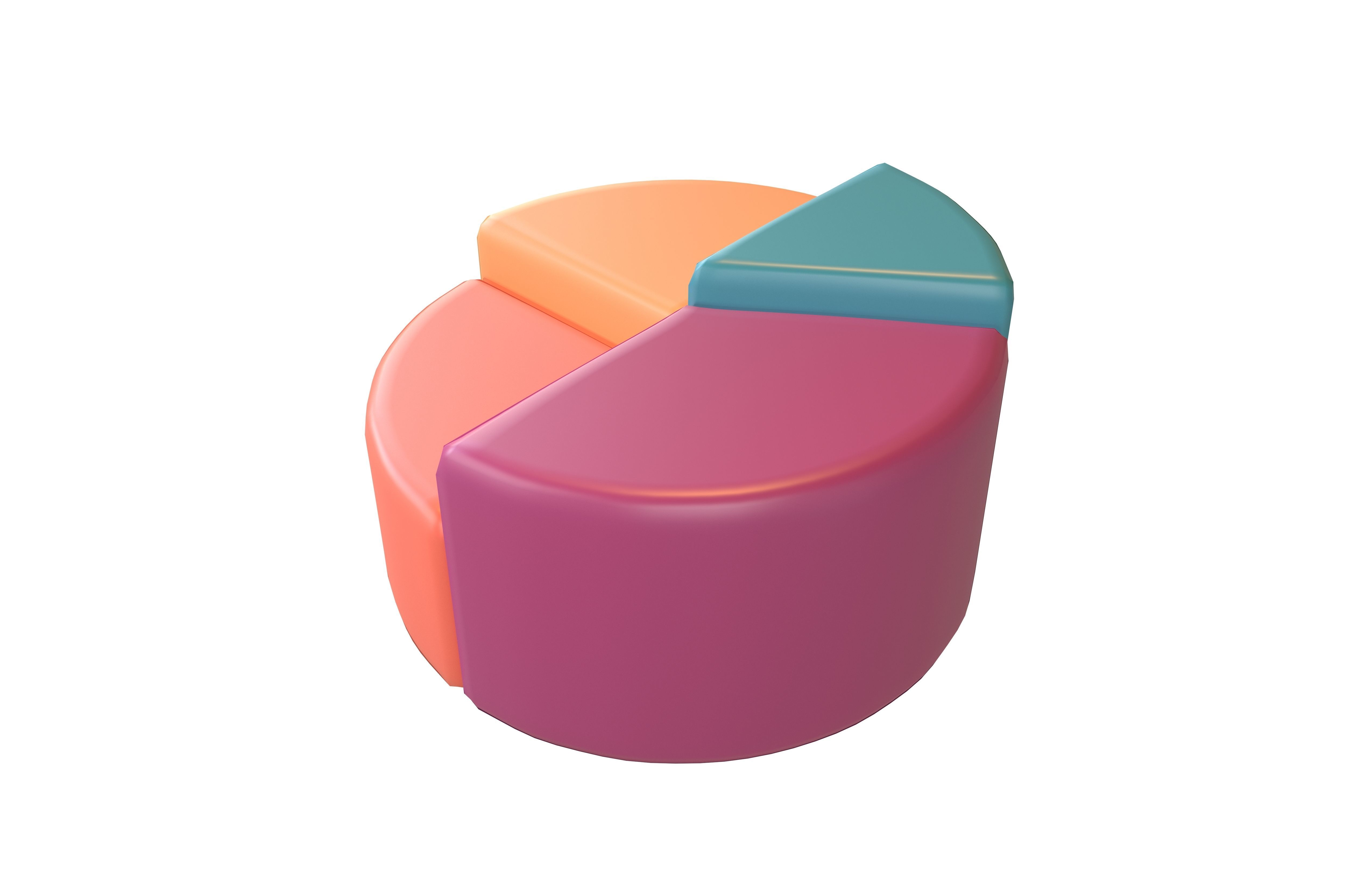 Pie Graph v4 001 Low-poly 3D model_2