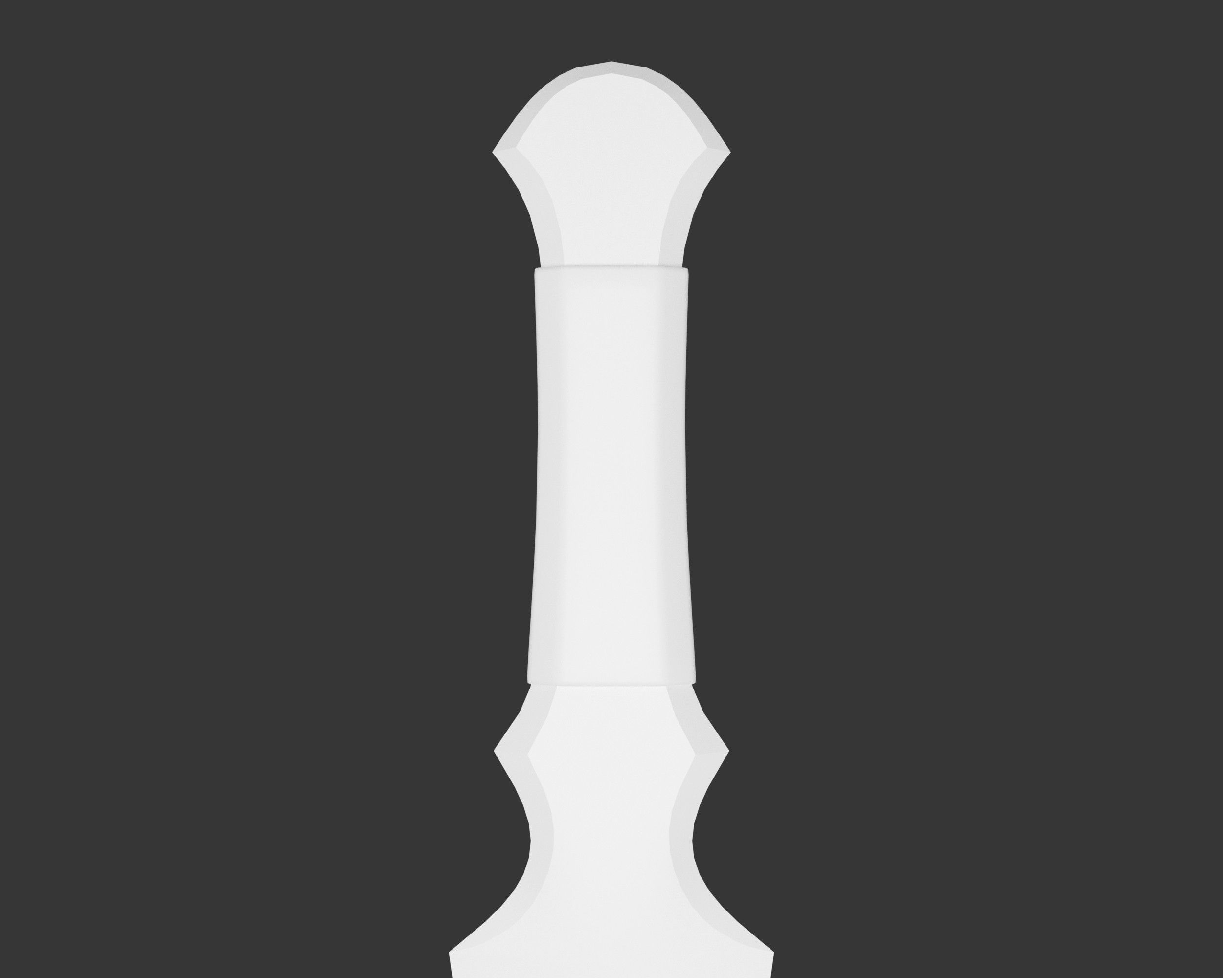 Medieval Elegant Weapon Throwing Knife Low-poly 3D model_13