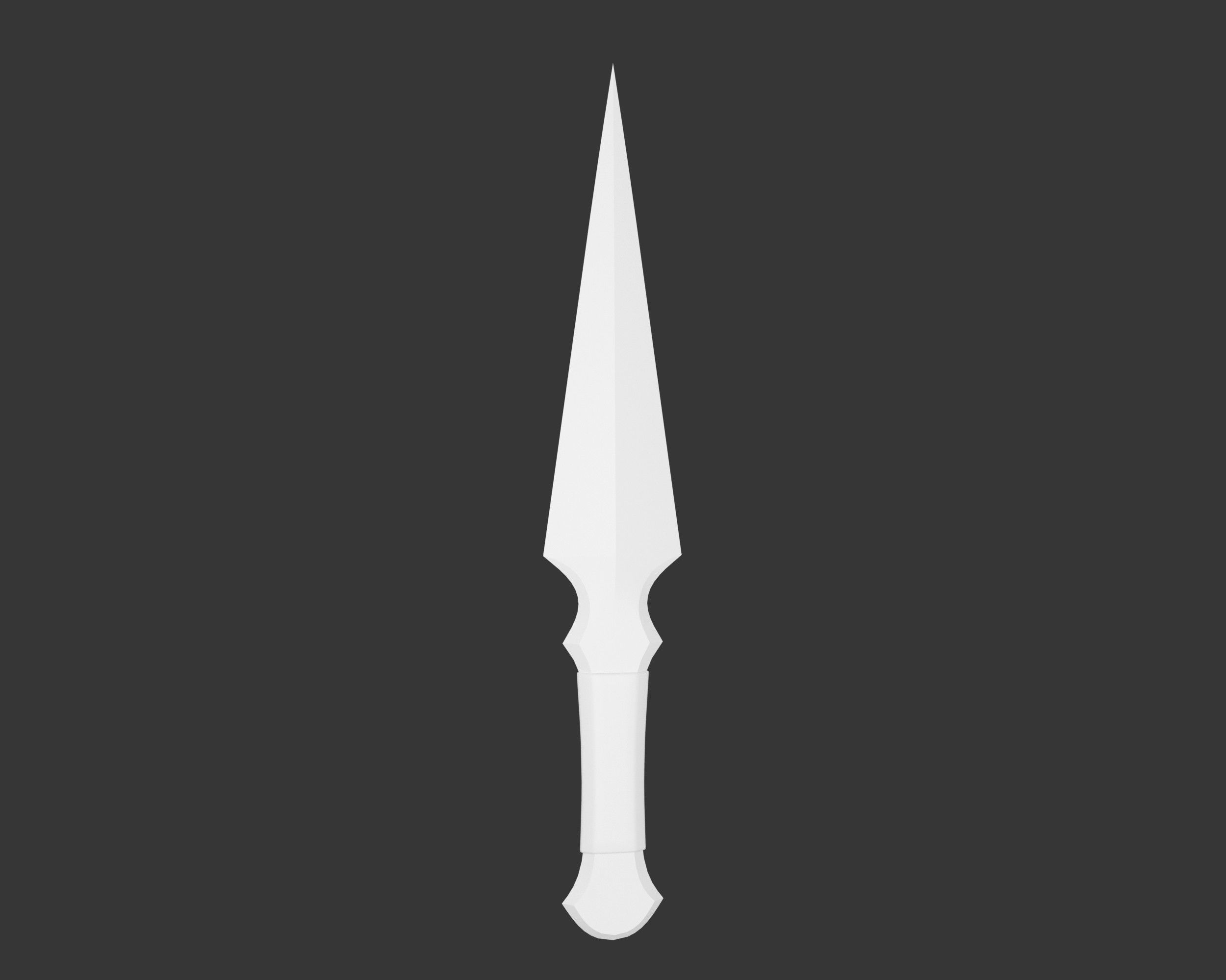 Medieval Elegant Weapon Throwing Knife Low-poly 3D model_4