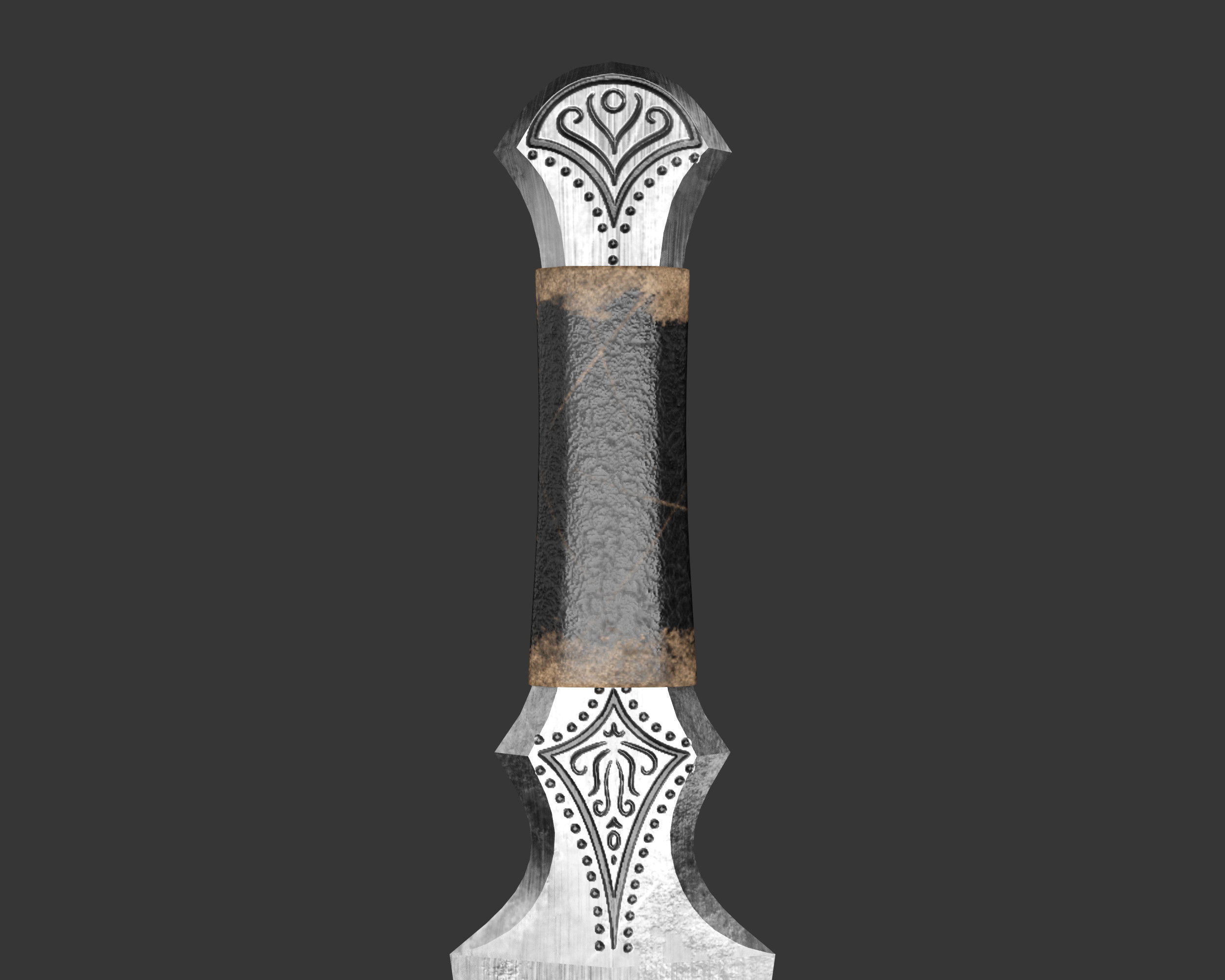 Medieval Elegant Weapon Throwing Knife Low-poly 3D model_12