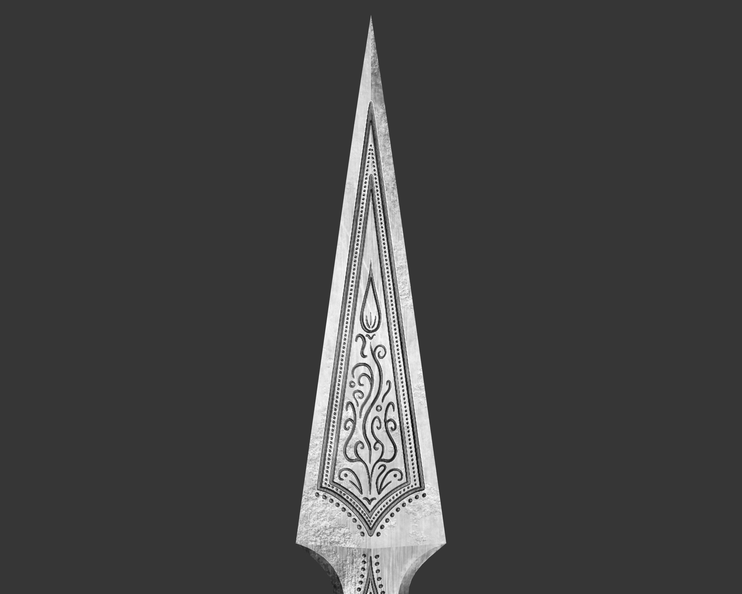 Medieval Elegant Weapon Throwing Knife Low-poly 3D model_9