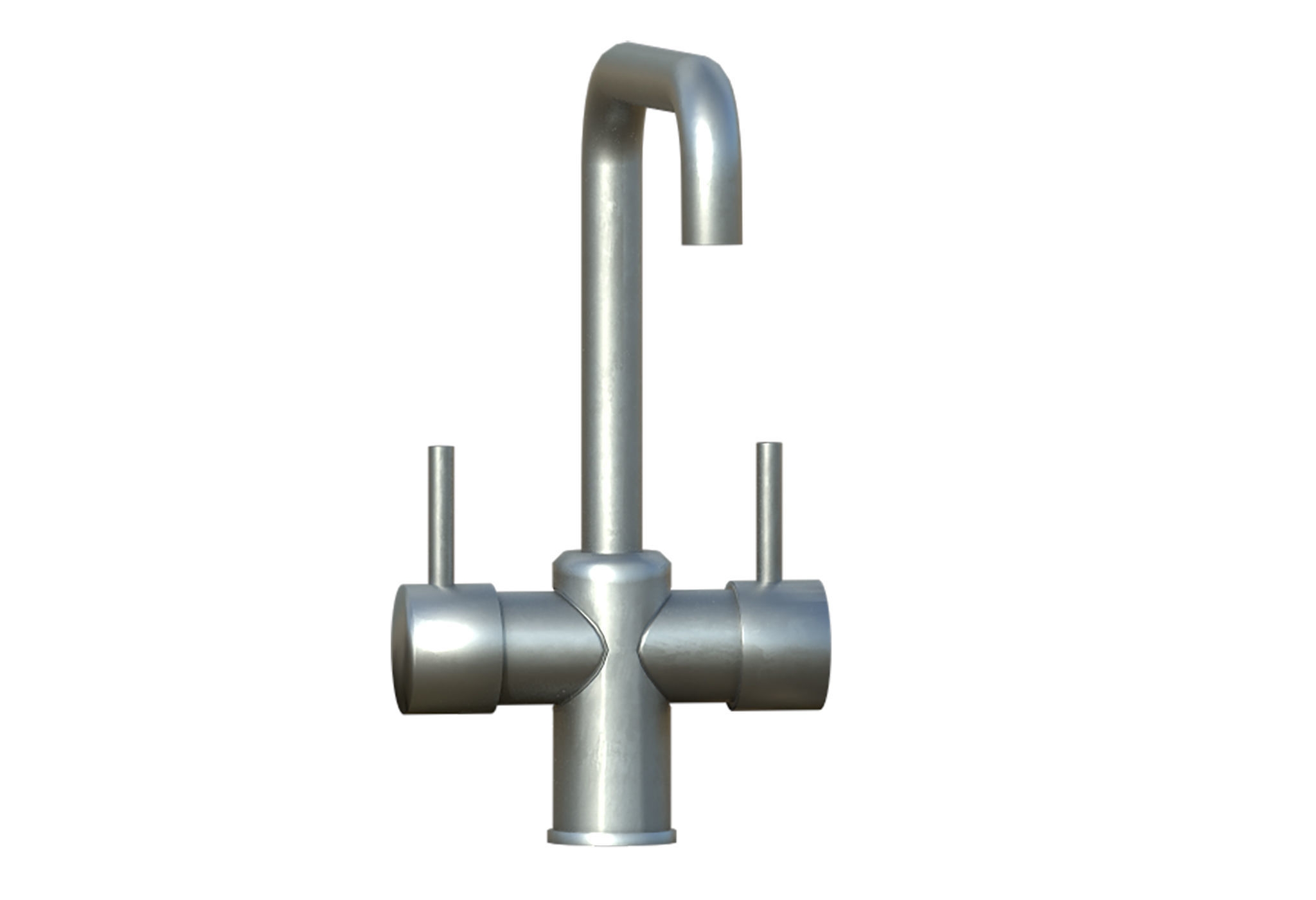 Faucet stainless steel kitchen Low-poly 3D model_5