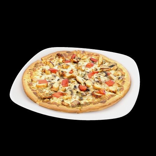 Chicken Pesto Pizza Low-poly 3D model 4