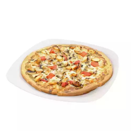 Chicken Pesto Pizza Low-poly 3D model