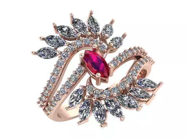 marquis ruby and diamond ring