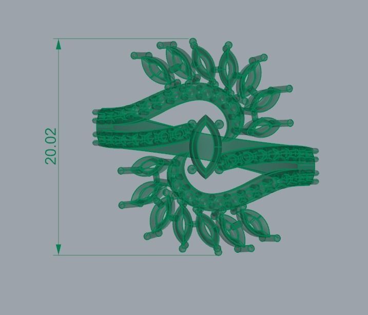 marquis ruby and diamond ring 3D print model_7