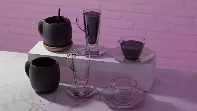 Cups of tea Glass and Ceramic