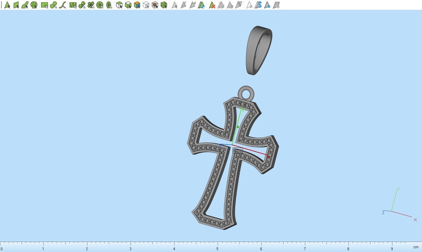 Cross with gems 5 3D print model_12