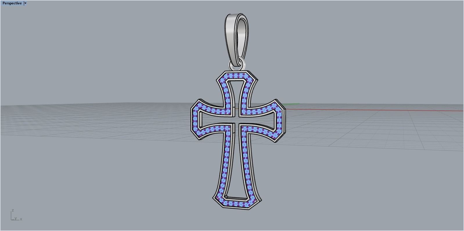 Cross with gems 5 3D print model_10