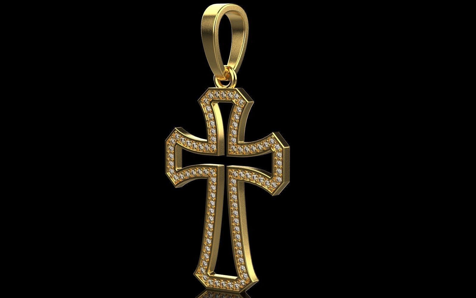 Cross with gems 5 3D print model_18