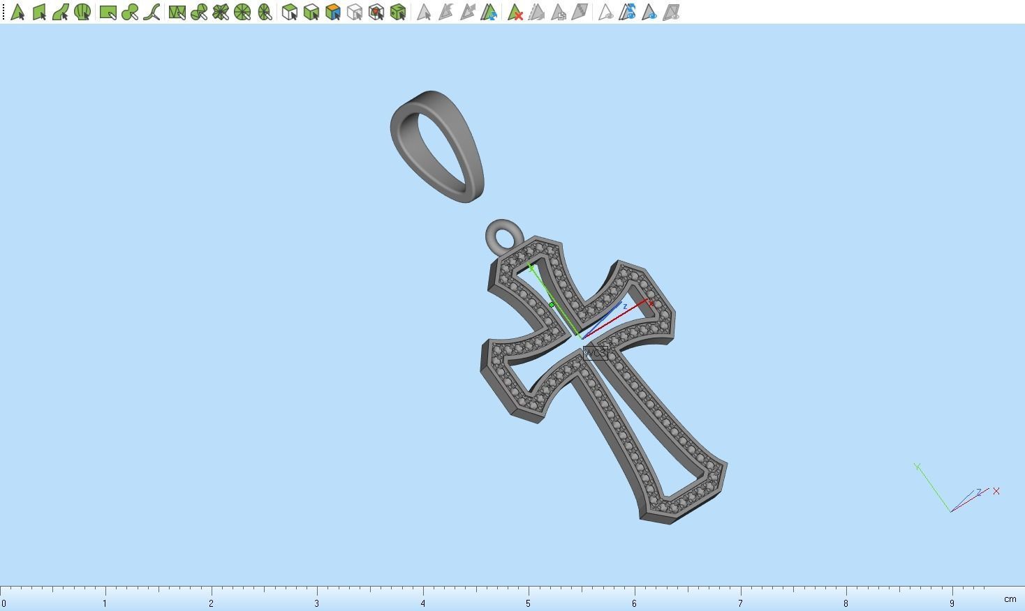 Cross with gems 5 3D print model_15