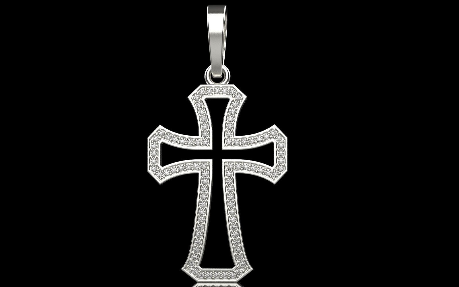 Cross with gems 5 3D print model_25