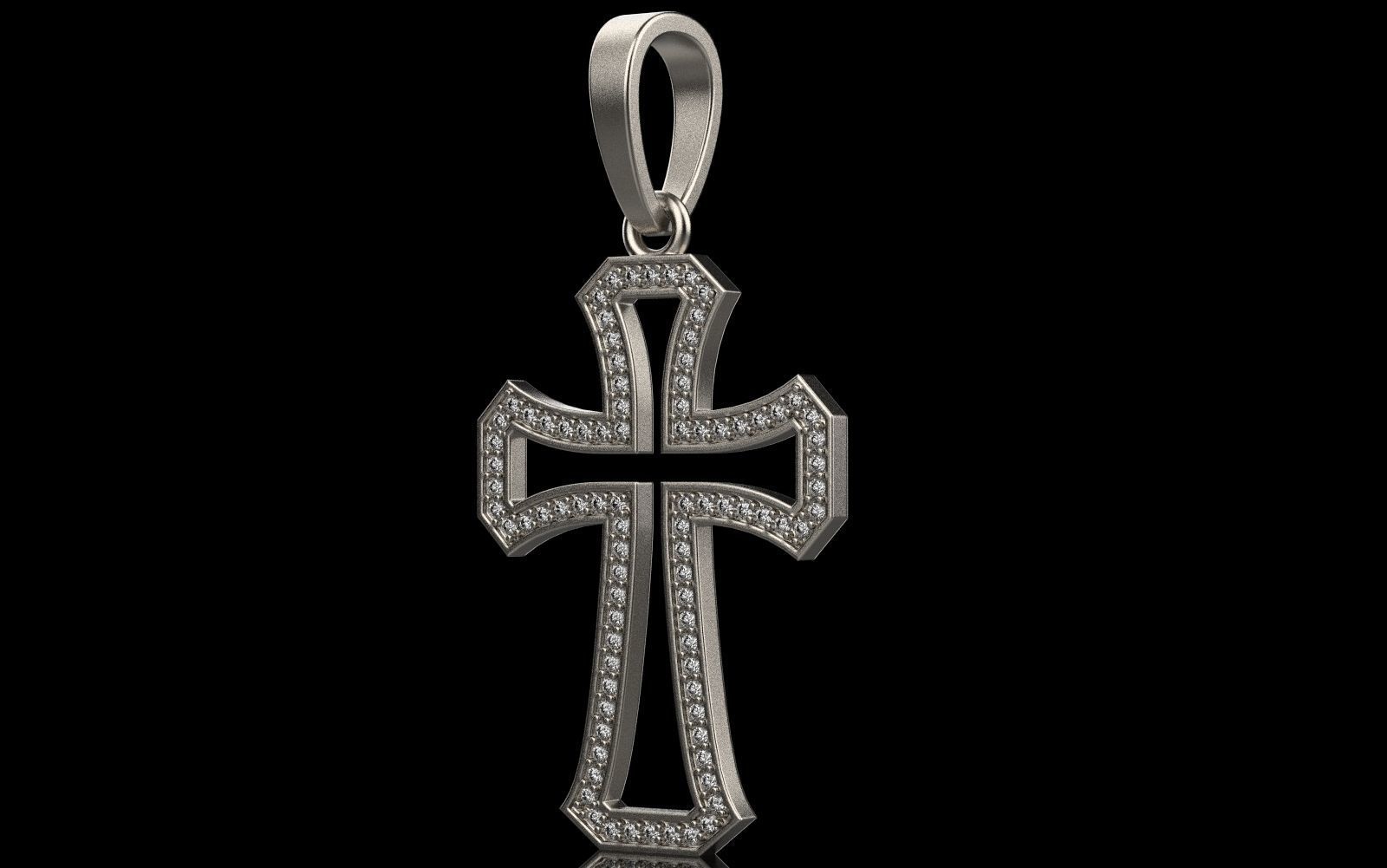 Cross with gems 5 3D print model_27