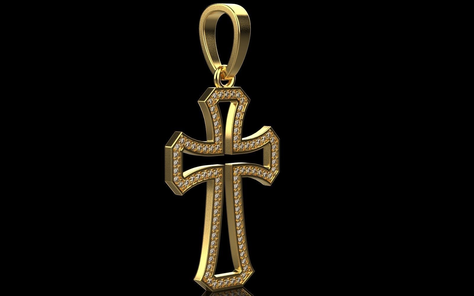 Cross with gems 5 3D print model_19