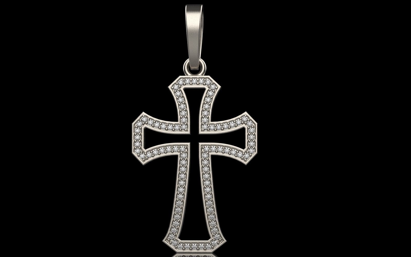 Cross with gems 5 3D print model_26