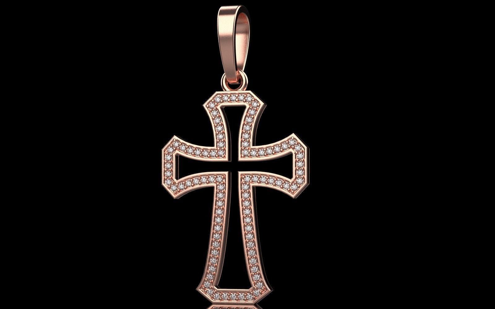 Cross with gems 5 3D print model_1