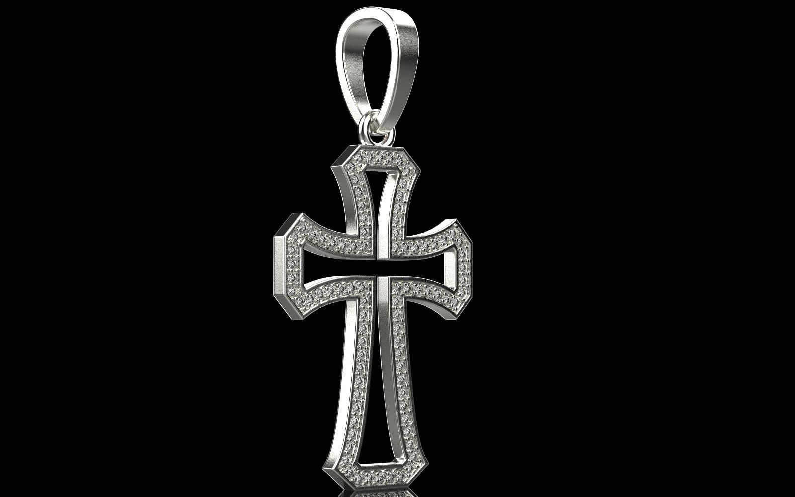 Cross with gems 5 3D print model_24