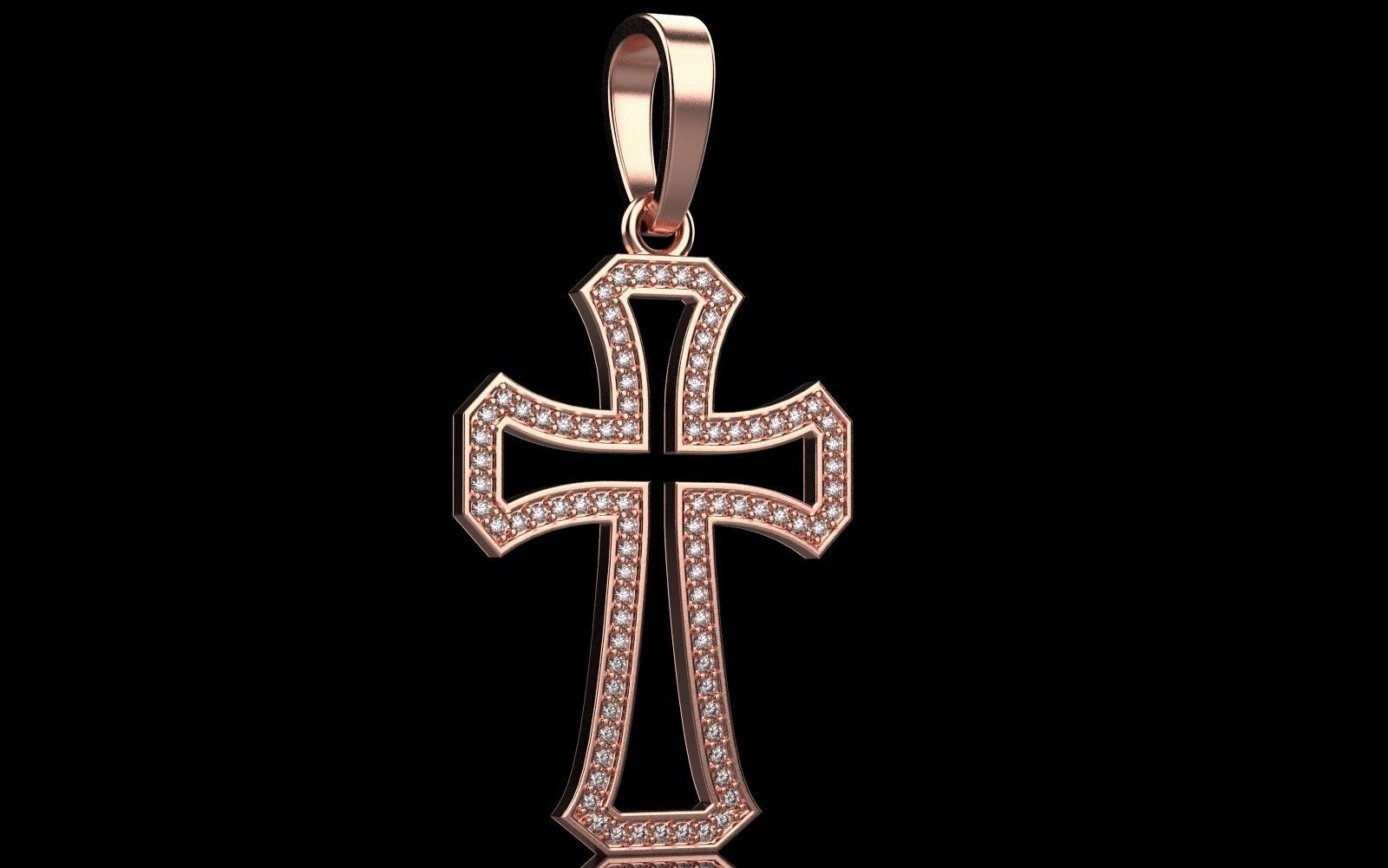 Cross with gems 5 3D print model_21