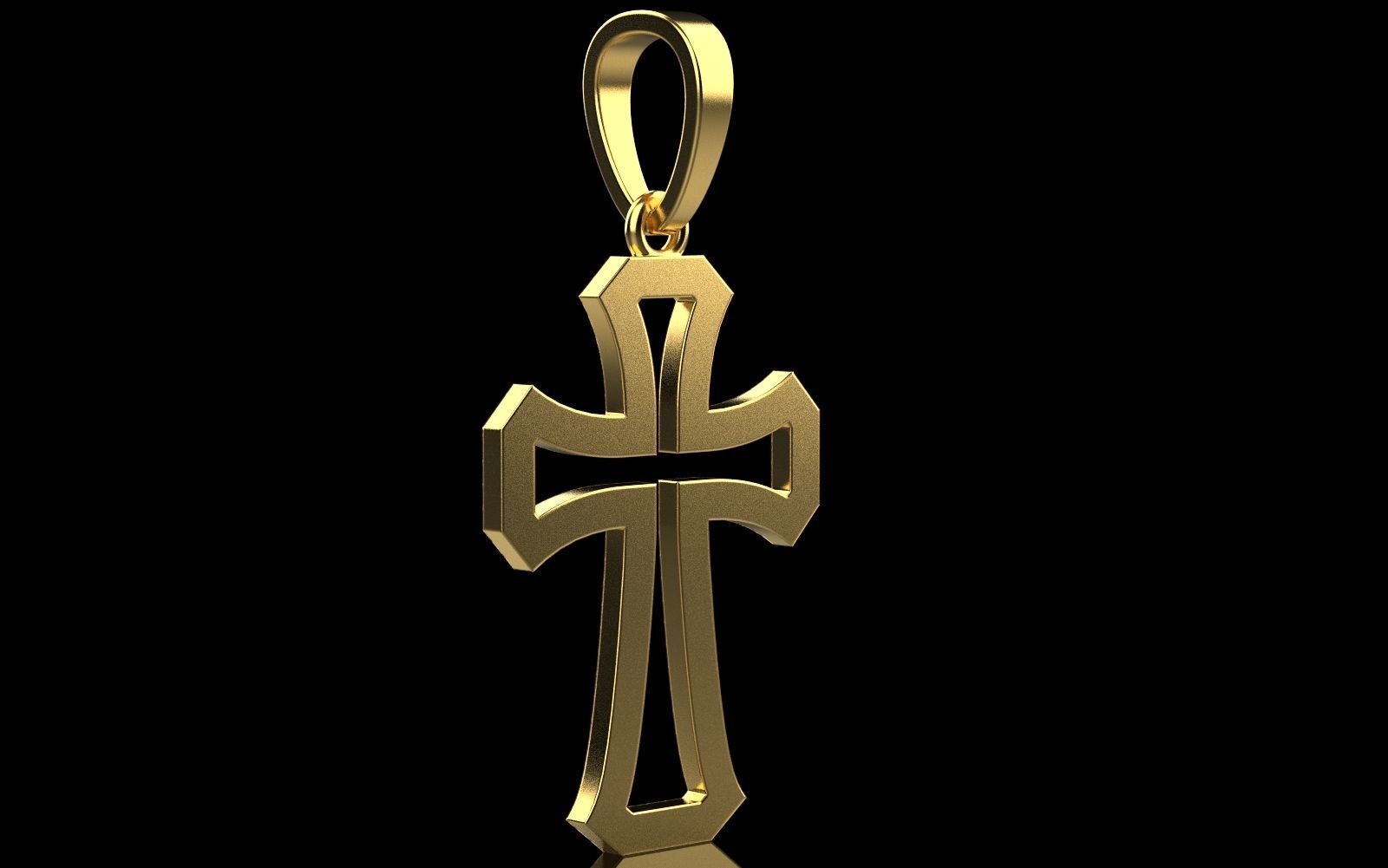 Cross with gems 5 3D print model_17