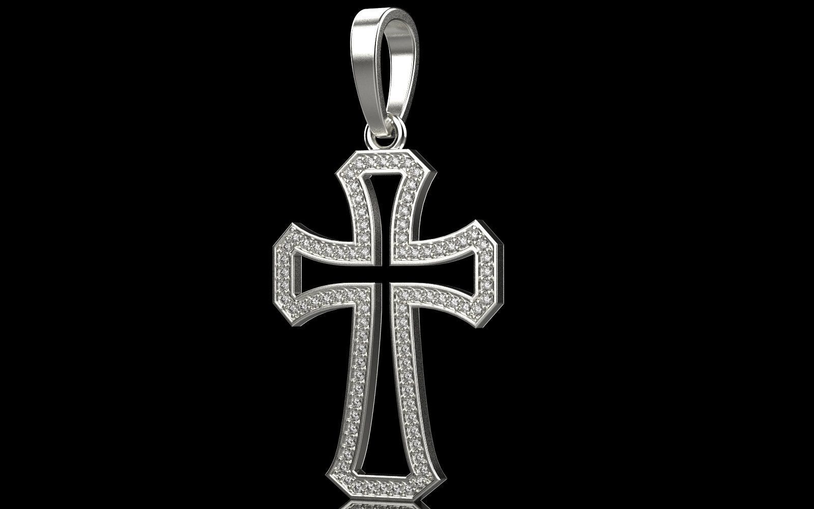 Cross with gems 5 3D print model_2