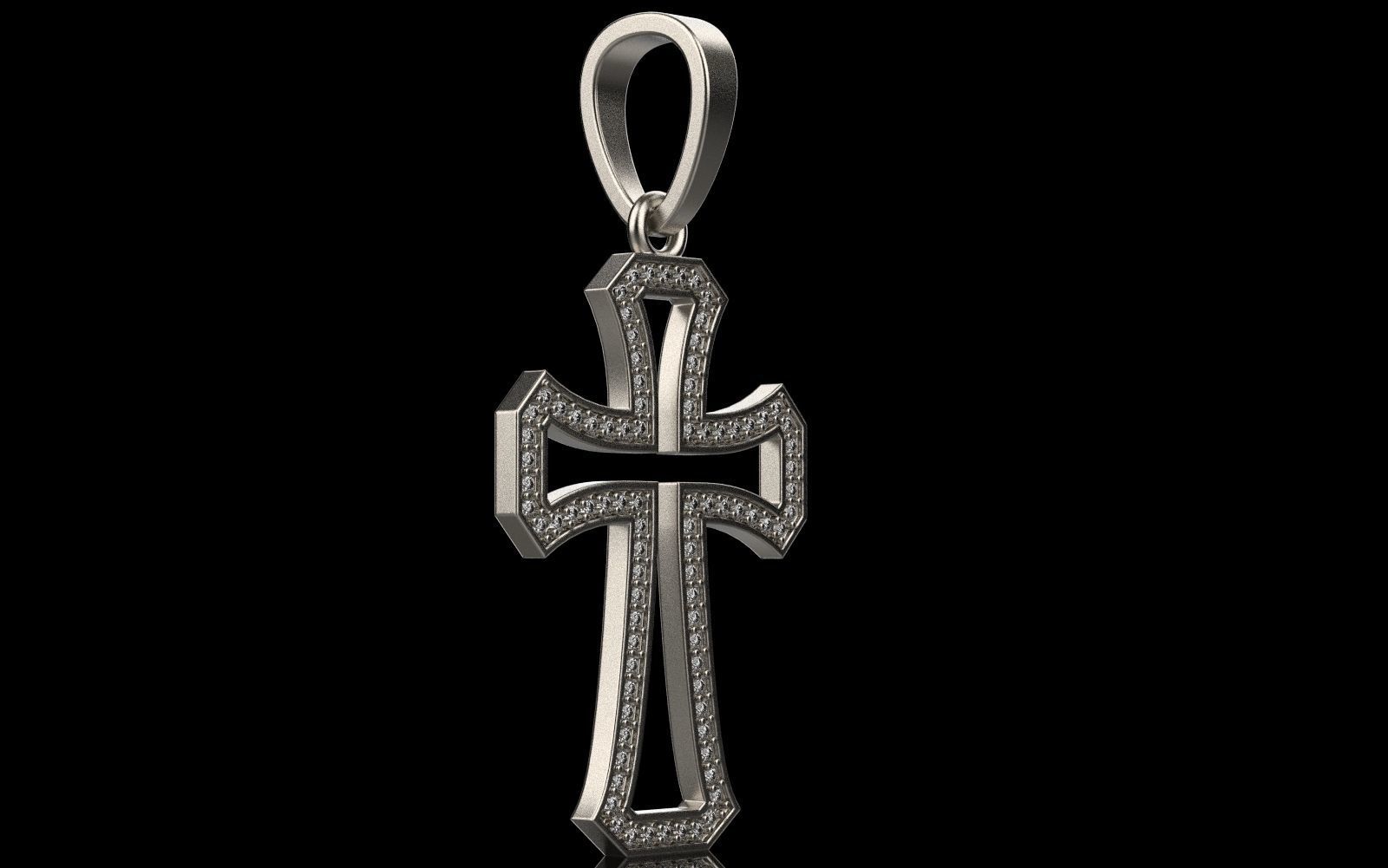Cross with gems 5 3D print model_28