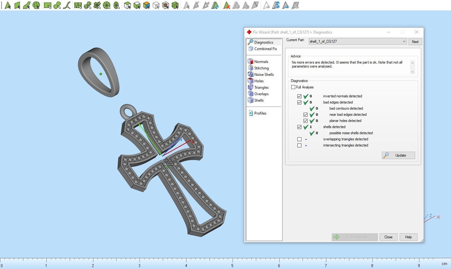 Cross with gems 5 3D print model_6