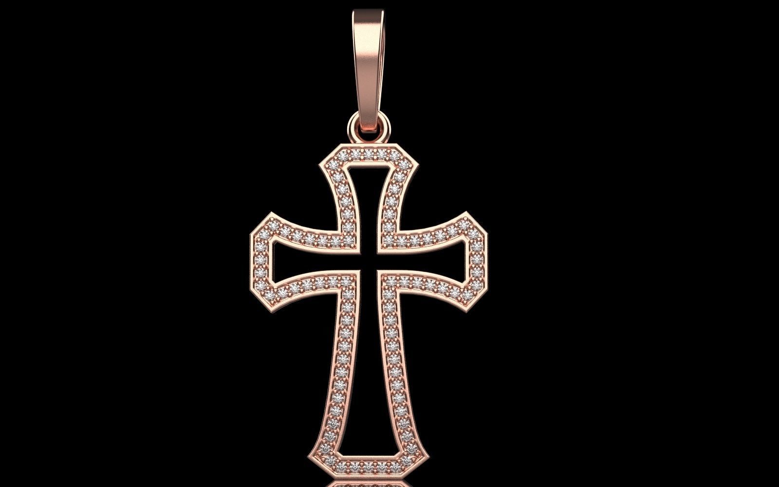 Cross with gems 5 3D print model_20