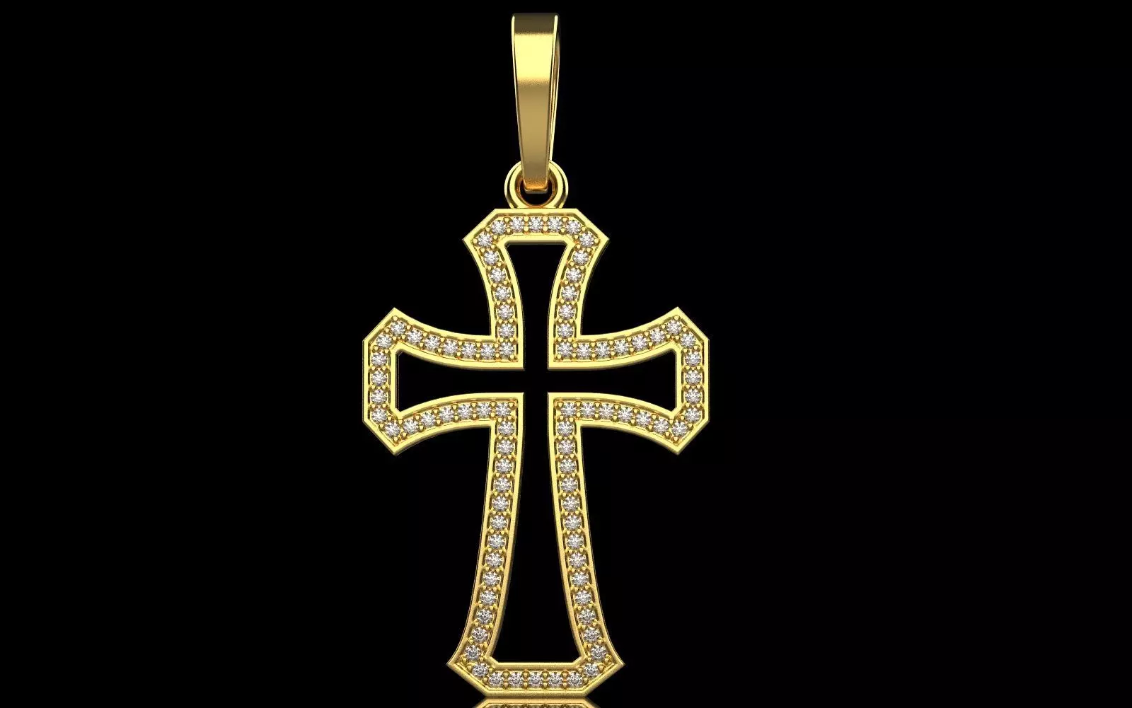 Cross with gems 5 3D print model_0