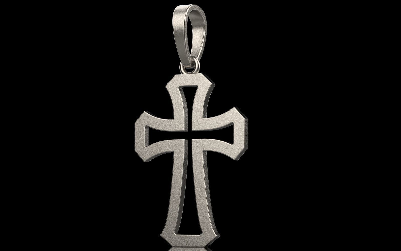 Cross with gems 5 3D print model_29