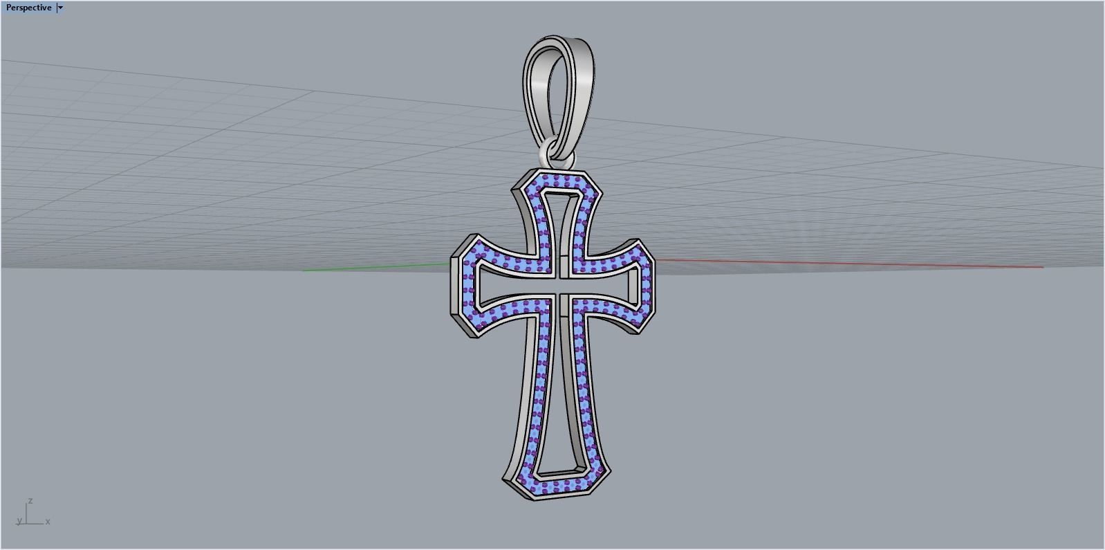 Cross with gems 5 3D print model_11