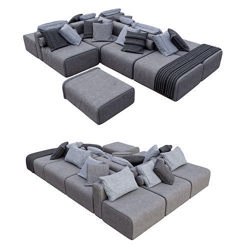 Sofa N set of sofas and pillows Free 3D model