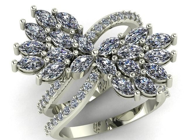 marquis  diamond ring 3D print model