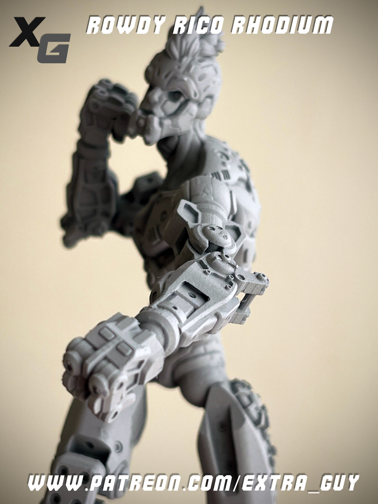Rowdy Rico Rhodium 3D Print over 100 mm 3D print model_4