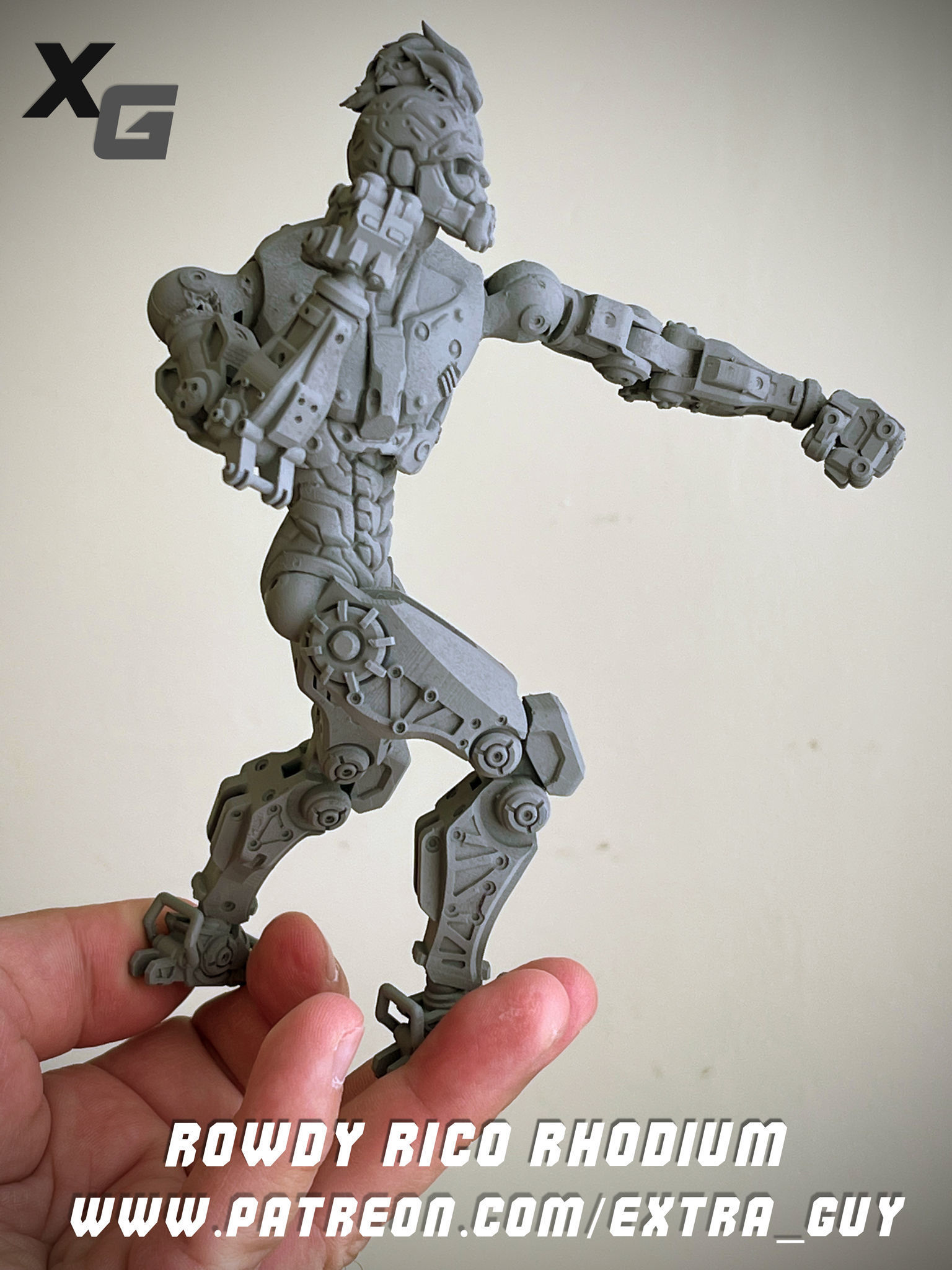 Rowdy Rico Rhodium 3D Print over 100 mm 3D print model_6