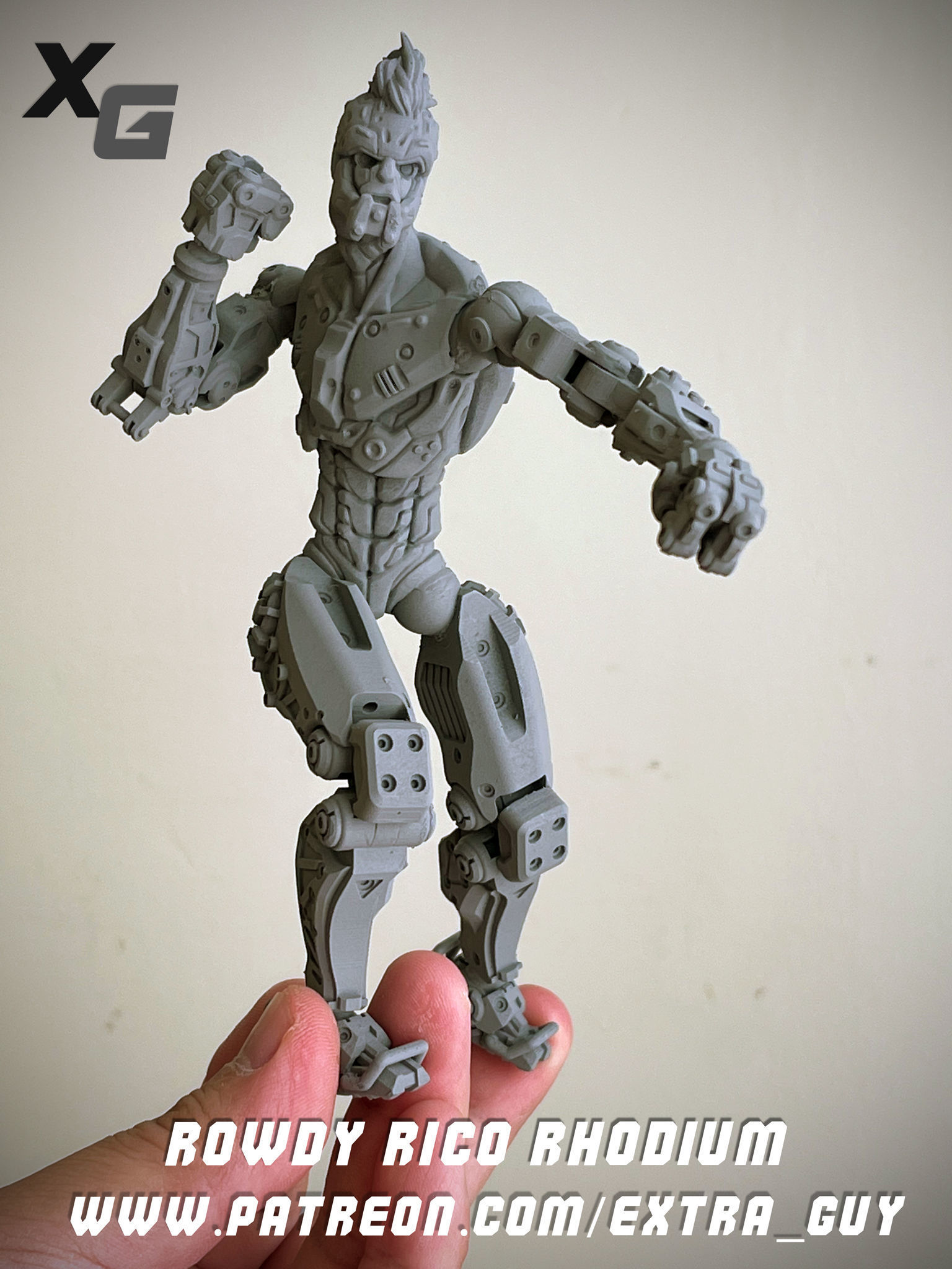 Rowdy Rico Rhodium 3D Print over 100 mm 3D print model_5