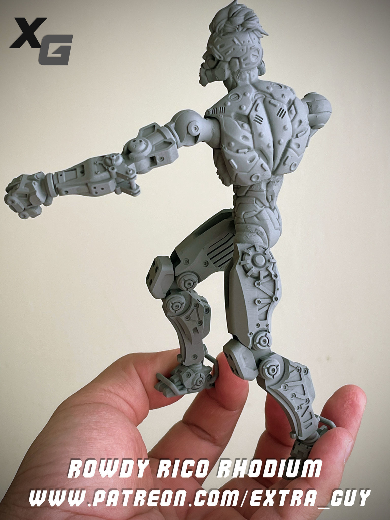 Rowdy Rico Rhodium 3D Print over 100 mm 3D print model_7