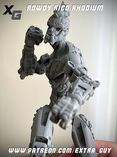 Rowdy Rico Rhodium 3D Print over 100 mm 3D print model