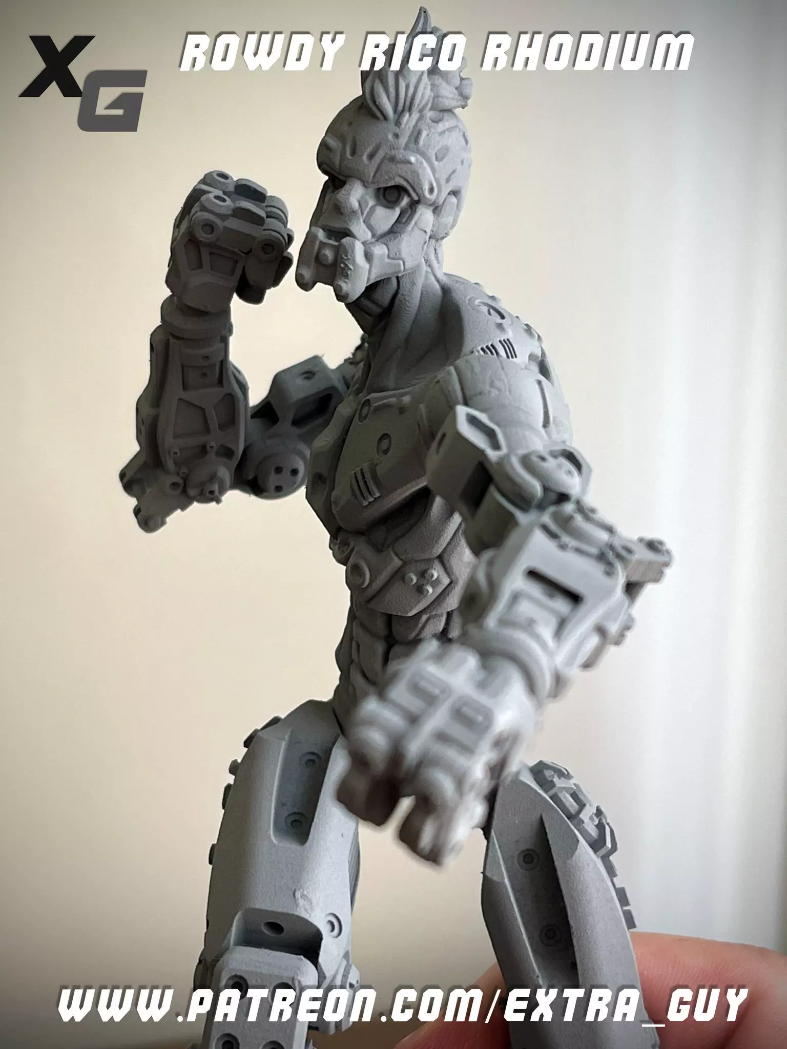 Rowdy Rico Rhodium 3D Print over 100 mm 3D print model_0