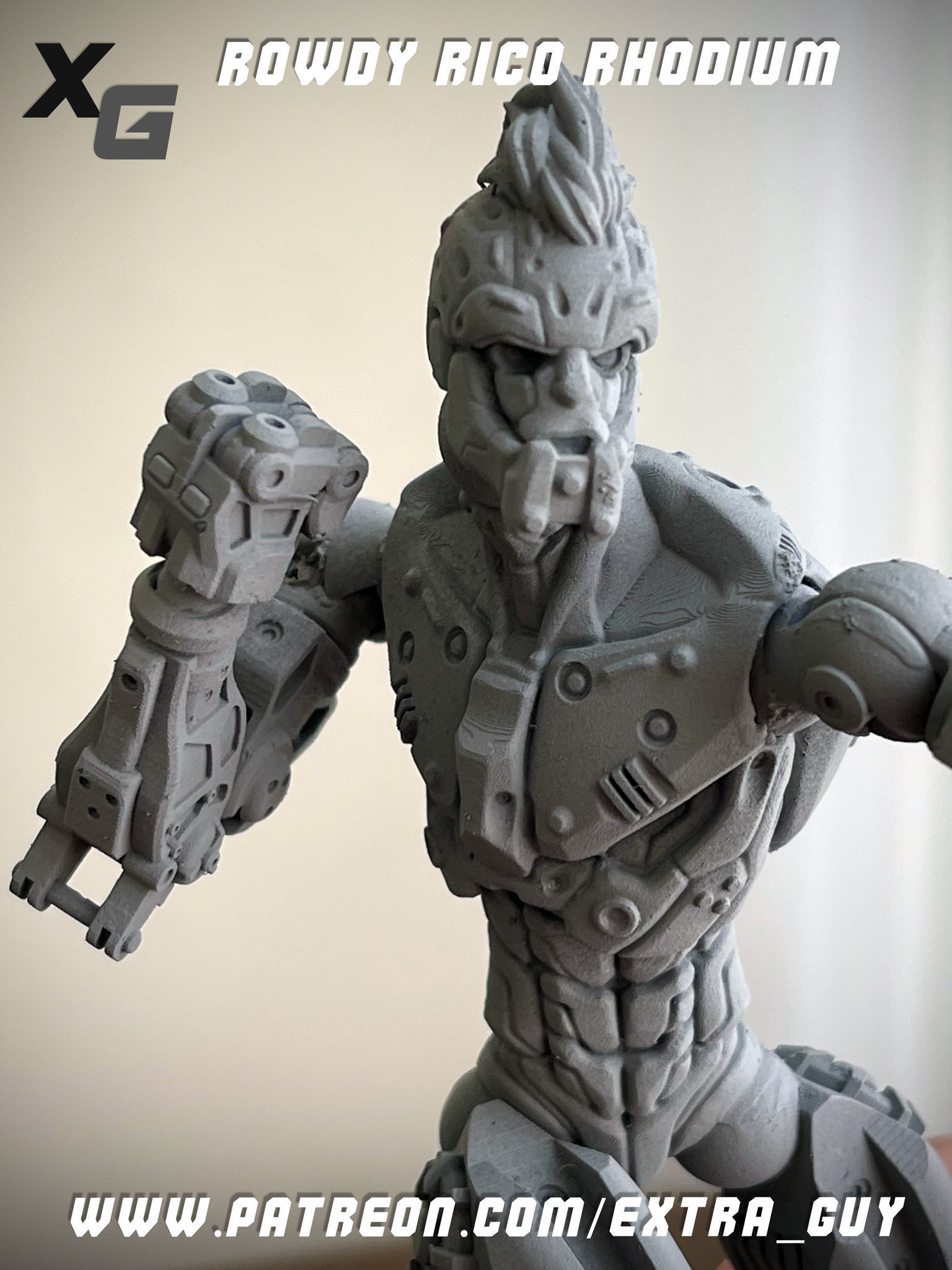 Rowdy Rico Rhodium 3D Print over 100 mm 3D print model_2