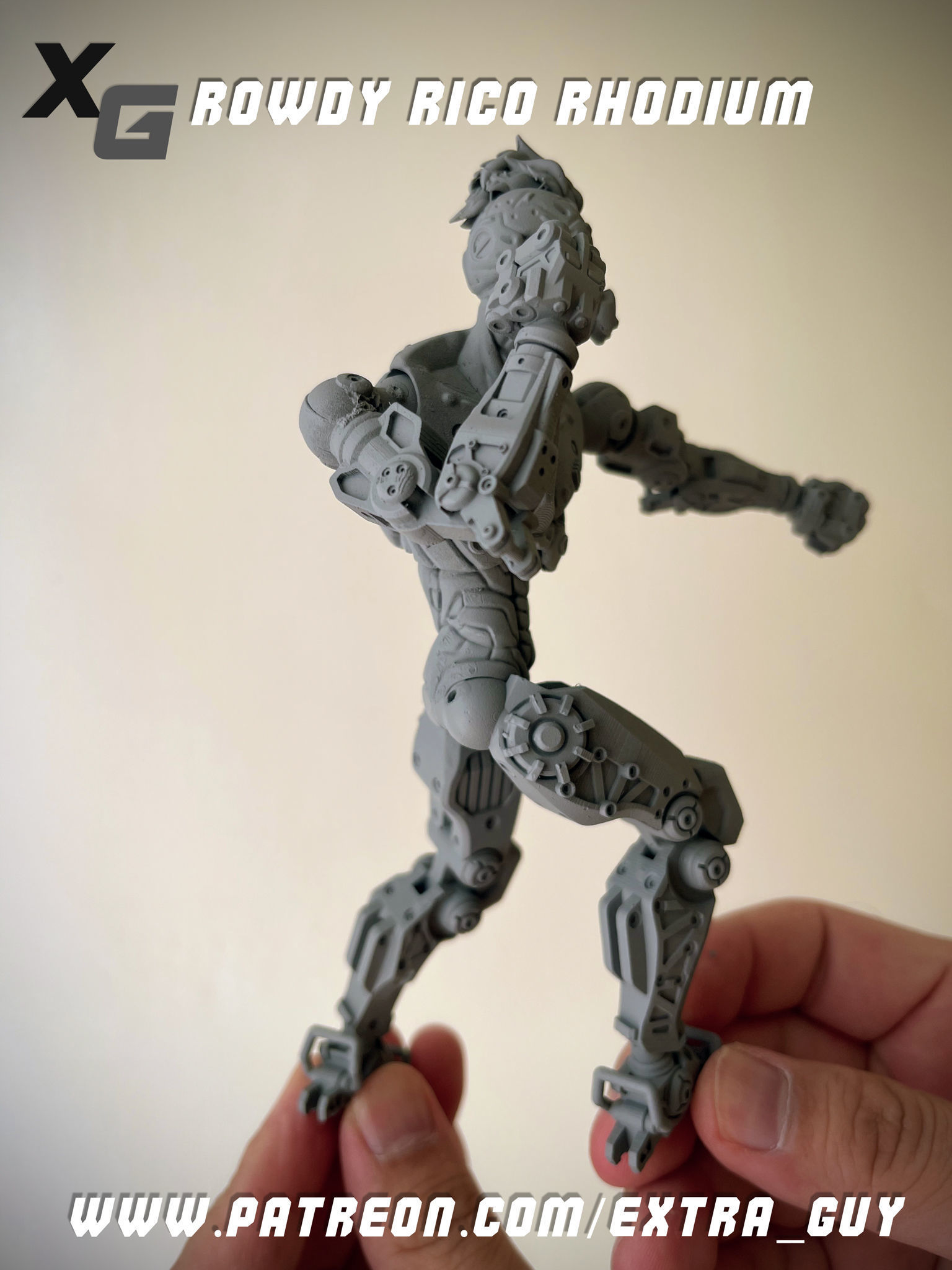 Rowdy Rico Rhodium 3D Print over 100 mm 3D print model_9