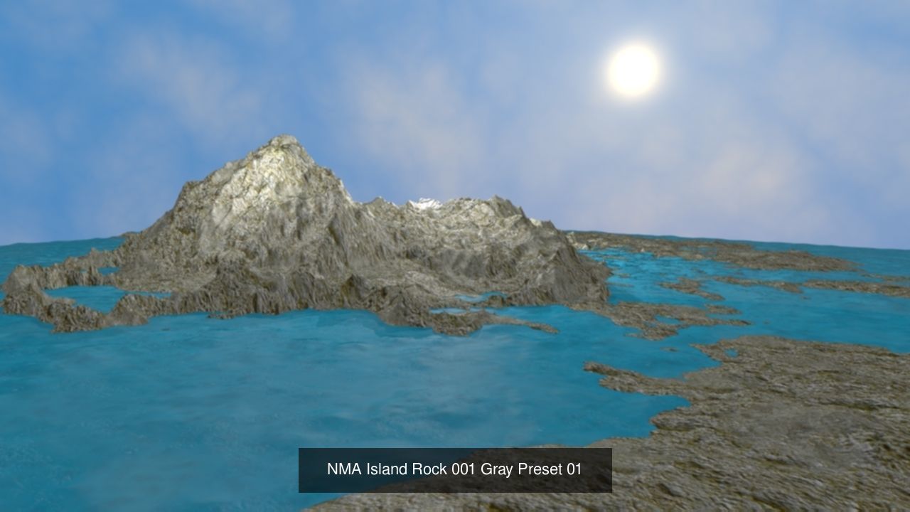NMA Island Rock 001 Gray 3D Model Collection_1