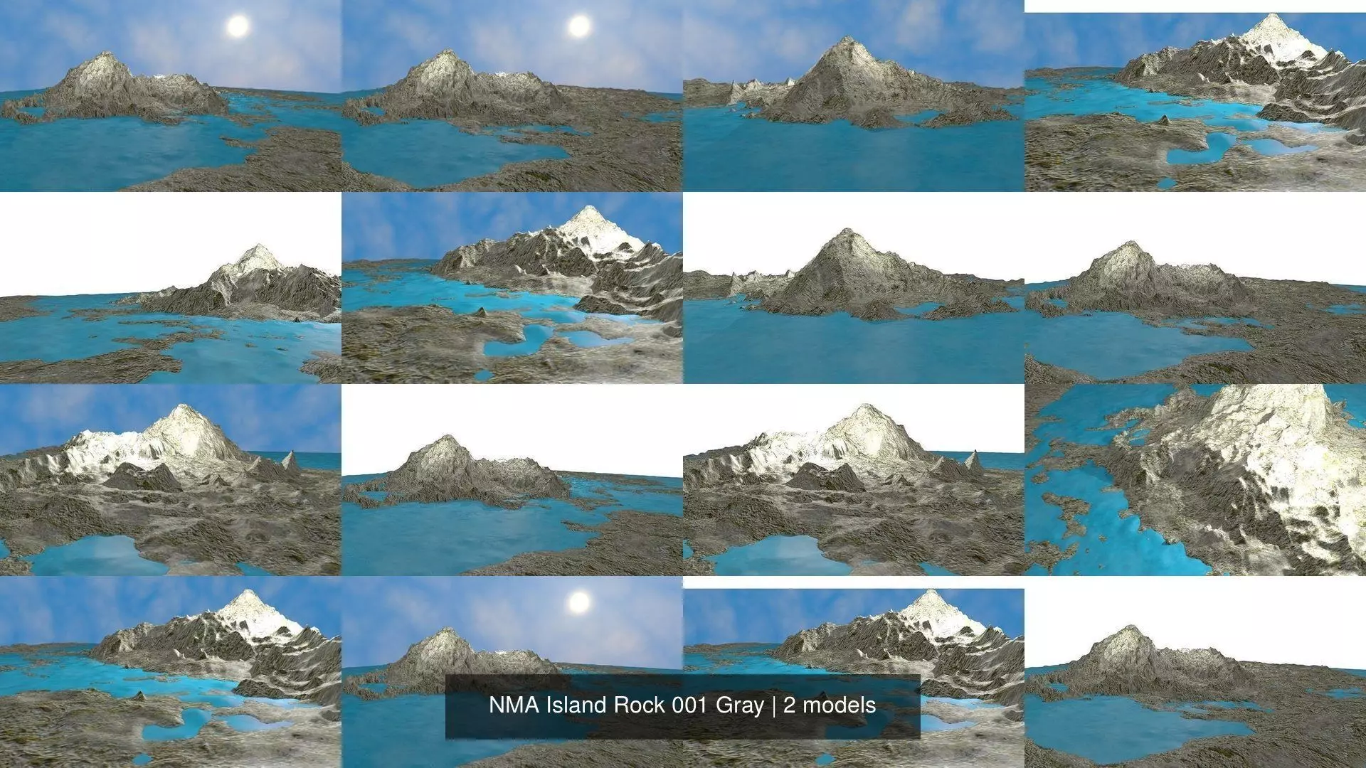 NMA Island Rock 001 Gray 3D Model Collection_0