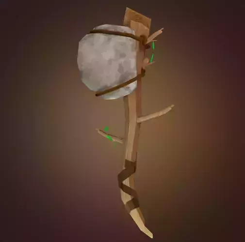Stone Axe PBR Low-Poly Game READY