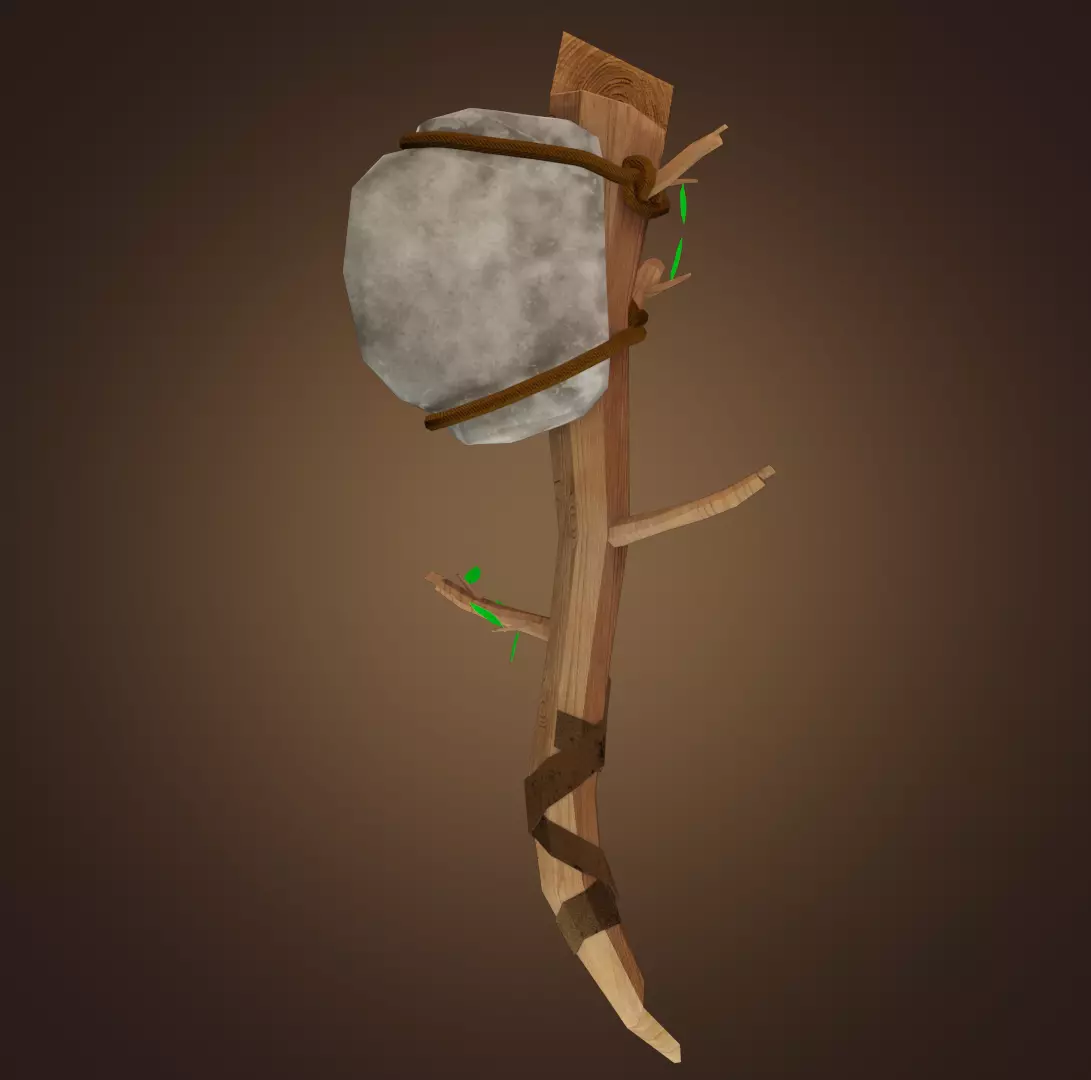 Stone Axe PBR Low-Poly Game READY Low-poly 3D model_0