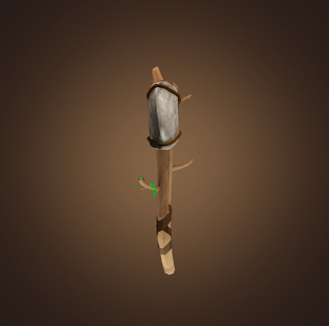 Stone Axe PBR Low-Poly Game READY Low-poly 3D model_3