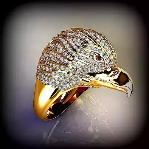 Eagle Diamond Ring Bird Ring  3D print model